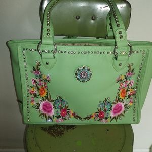 Montana West Embroidered Floral tote purse